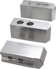 Masterman & Kovil - 10" Chuck Capacity, 1.5mm x 60° Serrated Attachment, Square Soft Lathe Chuck Jaw - 3 Jaws, Aluminum, 1.181" Btw Mount Hole Ctrs, 4.6mm Long x 1-1/2" Wide x 2" High, 0.63" Groove, 12mm Fastener - A1 Tooling