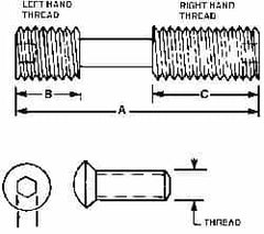 Made in USA - Hex Socket Differential Screw for Indexables - 3/8-24 Thread, Industry Std CS-32, For Use with Clamps - A1 Tooling