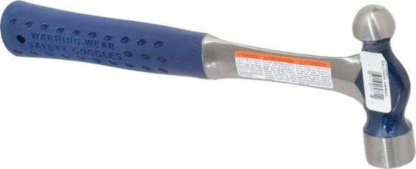 Estwing - 3/4 Lb Head Ball Pein Hammer - Steel Handle, 1-3/8" Face Diam, 11-1/8" OAL, Steel with Cushion Grip - A1 Tooling