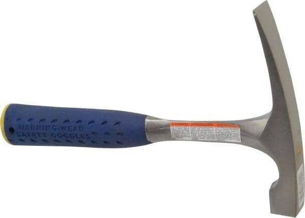 Estwing - 1-1/4 Lb Head Bricklayer's Hammer - 11" OAL, Steel Handle with Grip, 53/64" Face Diam - A1 Tooling