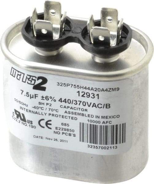 Value Collection - 7-1/2 Microfarad Motor Capacitor - 440 Volts, 2-5/8" High - A1 Tooling