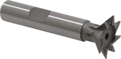 Keo - 3/4" Diam x 3/16" Width of Cut, 45° Included Angle, High Speed Steel Dovetail Cutter - 3/8" Shank Diam, 1-15/16" Shank Length, 2-1/8" Overall Length, Weldon Flat, Uncoated - A1 Tooling