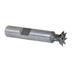 Keo - 1/2" Diam x 1/8" Width of Cut, 45° Included Angle, Cobalt Dovetail Cutter - 3/8" Shank Diam, 2" Shank Length, 2-1/8" Overall Length, Weldon Flat, Uncoated - A1 Tooling