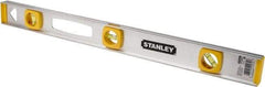 Stanley - 24" Long 3 Vial I-Beam Level - Aluminum, Silver, 1 45°, 1 Level & 1 Plumb Vials - A1 Tooling