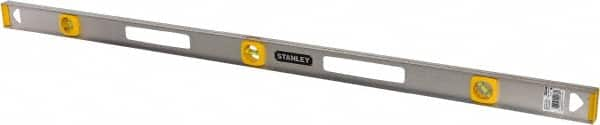 Stanley - 48" Long 3 Vial I-Beam Level - Aluminum, Silver, 1 45°, 1 Level & 1 Plumb Vials - A1 Tooling