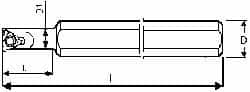 Carmex - Internal Thread, Left Hand Cut, 12mm Shank Width x 12mm Shank Height Indexable Threading Toolholder - 100mm OAL, 06IL Insert Compatibility, SI Toolholder - A1 Tooling