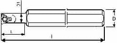 Carmex - Internal Thread, Left Hand Cut, 12mm Shank Width x 12mm Shank Height Indexable Threading Toolholder - 100mm OAL, 06IL Insert Compatibility, SI Toolholder - A1 Tooling