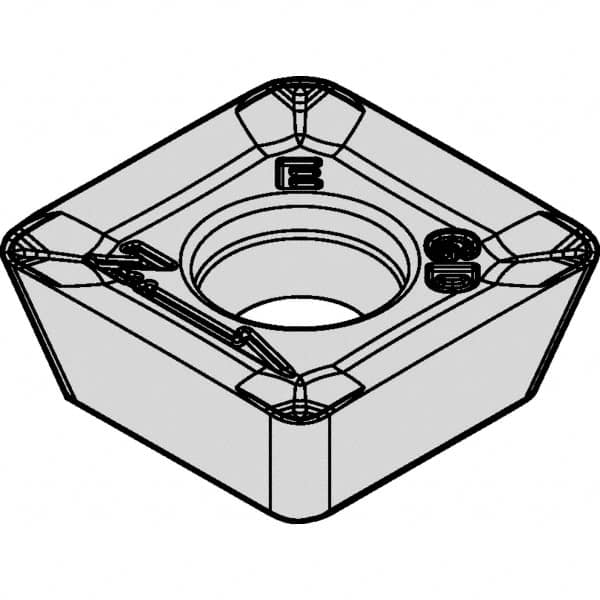 Kennametal - SDET433 Grade KCPK30 Carbide Milling Insert - TiN/TiCN/Al2O3 Finish, 3/16" Thick, 1/2" Inscribed Circle, 1.19mm Corner Radius - A1 Tooling