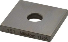 Mitutoyo - 0.131" Square Steel Gage Block - Accuracy Grade 0, Includes Certificate of Inspection - A1 Tooling