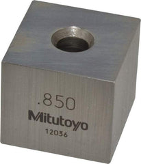 Mitutoyo - 0.85" Square Steel Gage Block - Accuracy Grade 0, Includes Certificate of Inspection - A1 Tooling