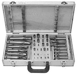 Value Collection - 39 Piece, 3 Flutes, Morse Taper Shank, Interchangeable Pilot Counterbore Set - A1 Tooling