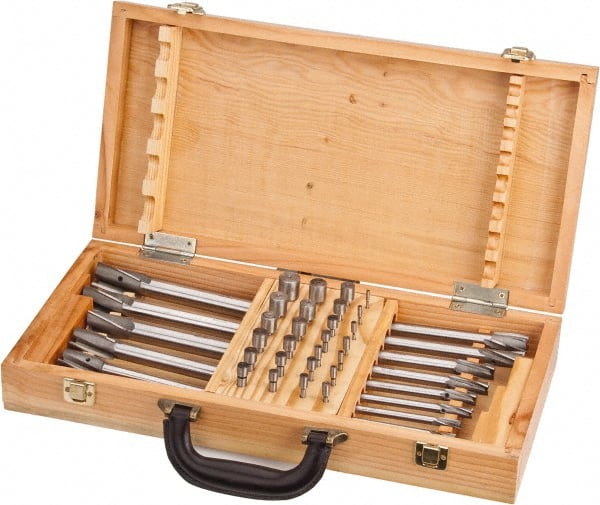 Value Collection - 39 Piece, 3 Flutes, Straight Shank, Interchangeable Pilot Counterbore Set - A1 Tooling