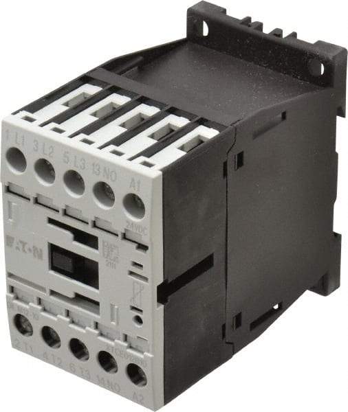 Eaton Cutler-Hammer - 3 Pole, 24 to 27 Coil VDC, 20 Amp, Nonreversible Open Enclosure IEC Contactor - 1 Phase hp: 1 at 115 V, 2 at 200 V, 2 at 230 V, 3 Phase hp: 10 at 460 V, 10 at 575 V, 3 at 200 V, 3 at 230 V, 12 Amp Inductive Load Rating Listed - A1 Tooling