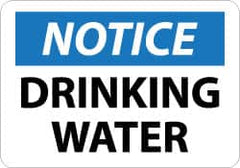 NMC - "Notice - Drinking Water", 10" Long x 14" Wide, Aluminum Safety Sign - Rectangle, 0.04" Thick, Use for Security & Admittance - A1 Tooling