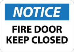 NMC - Notice - Fire Door - Keep Closed, Aluminum Fire and Exit Sign - 14" Wide x 10" High - A1 Tooling