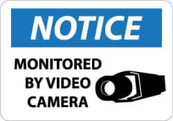 NMC - "Notice - Monitored by Video Camera", 10" Long x 14" Wide, Aluminum Safety Sign - Rectangle, 0.04" Thick, Use for Security & Admittance - A1 Tooling