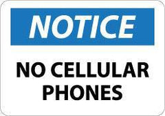 NMC - "Notice - No Cellular Phones", 10" Long x 14" Wide, Aluminum Safety Sign - Rectangle, 0.04" Thick, Use for Security & Admittance - A1 Tooling