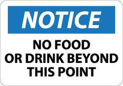 NMC - "Notice - No Food or Drink Beyond This Point", 10" Long x 14" Wide, Aluminum Safety Sign - Rectangle, 0.04" Thick, Use for Security & Admittance - A1 Tooling