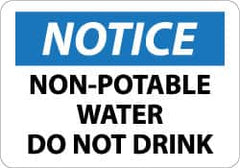 NMC - "Notice - Non-Potable Water - Do Not Drink", 10" Long x 14" Wide, Aluminum Safety Sign - Rectangle, 0.04" Thick, Use for Hazardous Materials - A1 Tooling