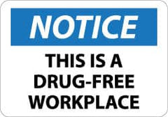 NMC - "Notice - This Is a Drug-Free Workplace", 10" Long x 14" Wide, Aluminum Safety Sign - Rectangle, 0.04" Thick, Use for Security & Admittance - A1 Tooling