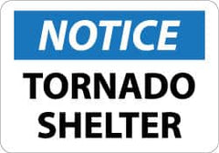 NMC - "Notice - Tornado Shelter", 10" Long x 14" Wide, Aluminum Safety Sign - Rectangle, 0.04" Thick, Use for Accident Prevention - A1 Tooling