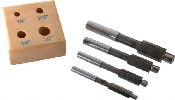 Value Collection - 1/4 to 1/2" Fillister Head Screw Compatible, High Speed Steel, Solid Pilot Counterbore Set - A1 Tooling