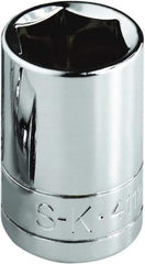 SK - 7/16", 1/4" Drive, Standard Hand Socket - 6 Points, Steel, Chrome Finish - A1 Tooling