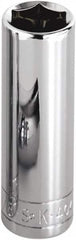 SK - 7/16", 1/4" Drive, Deep Hand Socket - 6 Points, Steel, Chrome Finish - A1 Tooling