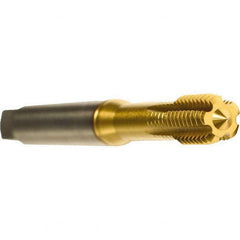 Emuge - #6-32 UNC 2BX Modified Bottoming Thread Forming Tap - Cobalt, TiN Finish, 2.205" OAL, 0.276" Thread Length, Right Hand Thread, Series Druck - A1 Tooling