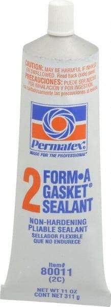 Permatex - 11 oz Tube Black Rosin Gasket Sealant - -65 to 400°F Operating Temp, 24 hr Full Cure Time - A1 Tooling