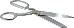 Clauss - 3-1/2" LOC, 8" OAL Chrome Plated Standard Shears - Right Hand, Chrome Plated Offset Handle, For General Purpose Use - A1 Tooling