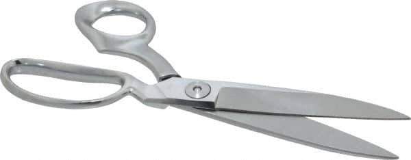 Clauss - 4-1/2" LOC, 10" OAL Chrome Plated Standard Shears - Right Hand, Chrome Plated Offset Handle, For General Purpose Use - A1 Tooling