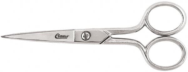 Clauss - 2" LOC, 5" OAL Chrome Plated Standard Scissors - Ambidextrous, Chrome Plated Straight Handle, For Sewing - A1 Tooling