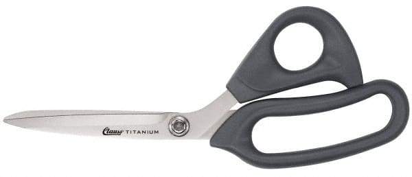 Clauss - 3-1/2" LOC, 9" OAL Titanium Standard Shears - Ambidextrous, Plastic Offset Handle, For General Purpose Use - A1 Tooling