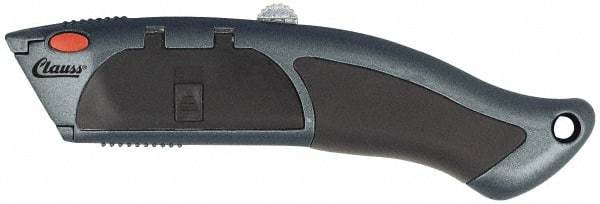 Clauss - Retractable Utility Knife - 2-1/4" Blade, Gray Zinc Oxide Handle, 10 Blades Included - A1 Tooling