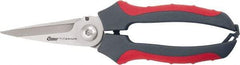 Clauss - 2-1/2" Length of Cut, Straight Pattern Multi-Purpose Snip - 8" OAL, Comfort Grip Handle - A1 Tooling