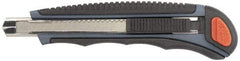 Clauss - Retractable Utility Knife - 3-1/4" Blade, Gray & Black Plastic with Overmold Handle, 5 Blades Included - A1 Tooling