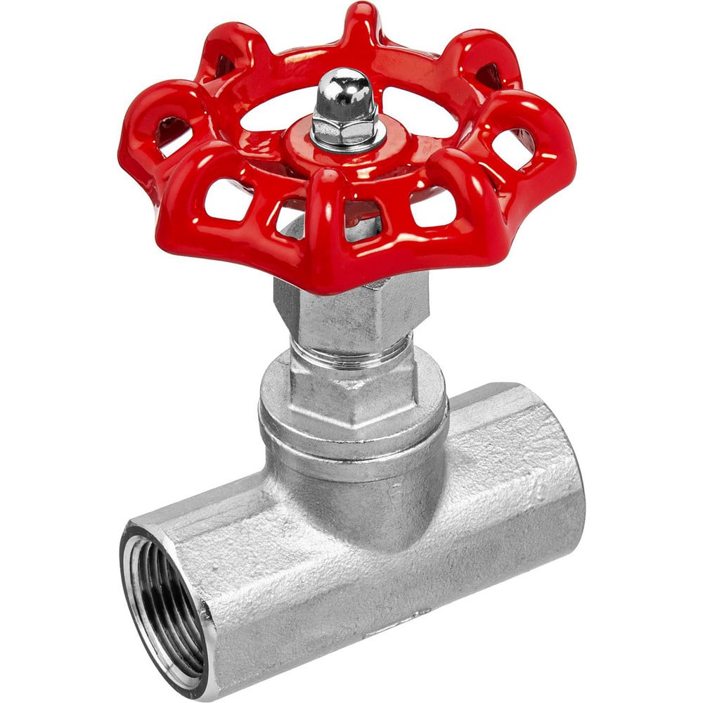 Globe Valves; Type: Integral Globe Valve; End Connection: Threaded; Body Material: Stainless Steel; WOG Rating (psi): 200; Handle Type: Wheel; WSP Rating (psi): 16; Handle Material: Cast Iron; Overall Length: 1.50; Maximum Working Pressure: 200.000; Minim