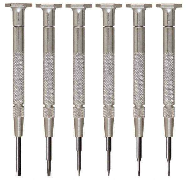 Moody Tools - 6 Piece Slotted Screwdriver Set - Blade Sizes: Width 0.025, 0.04, 0.055, 0.07, 0.08 & 0.1 - A1 Tooling