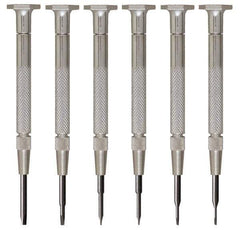 Moody Tools - 6 Piece Slotted Screwdriver Set - Blade Sizes: Width 0.025, 0.04, 0.055, 0.07, 0.08 & 0.1 - A1 Tooling