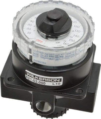 Wilkerson - 3/8 NPT Port, 180 CFM, Zinc Dial Air Regulator - 5 to 160 psi Range, 300 Max psi Supply Pressure, 1/4" Gauge Port Thread, 3.2" Wide x 4.19" High - A1 Tooling