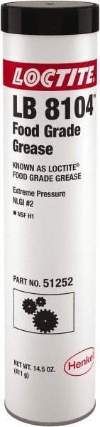 Loctite - 14.5 oz Cartridge Aluminum Complex Extreme Pressure Grease - White, Food Grade & Extreme Pressure, 450°F Max Temp, - A1 Tooling