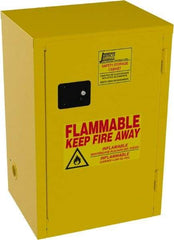 Jamco - 1 Door, 1 Shelf, Yellow Steel Space Saver Safety Cabinet for Flammable and Combustible Liquids - 35" High x 23" Wide x 18" Deep, Manual Closing Door, 3 Point Key Lock, 12 Gal Capacity - A1 Tooling