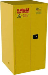 Jamco - 2 Door, 2 Shelf, Yellow Steel Standard Safety Cabinet for Flammable and Combustible Liquids - 65" High x 34" Wide x 34" Deep, Manual Closing Door, 3 Point Key Lock, 60 Gal Capacity - A1 Tooling