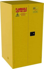 Jamco - 2 Door, 2 Shelf, Yellow Steel Standard Safety Cabinet for Flammable and Combustible Liquids - 65" High x 34" Wide x 34" Deep, Self Closing Door, 3 Point Key Lock, 60 Gal Capacity - A1 Tooling