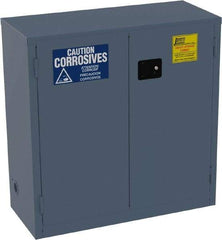 Jamco - 2 Door, 1 Shelf, Blue Steel Standard Safety Cabinet for Corrosive Chemicals - 44" High x 43" Wide x 18" Deep, Manual Closing Door, 3 Point Key Lock, 30 Gal Capacity - A1 Tooling