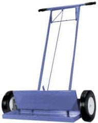 Made in USA - 36" Long Push Magnetic Sweeper with Wheels - 4-1/2" Wide x 1-1/2" High x 48" Long, 10" Wheel Diam, 2-1/2" Clearance - A1 Tooling