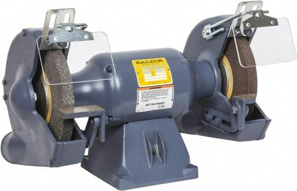 Baldor - 10" Wheel Diam x 1" Wheel Width, 1-1/2 hp Grinder - 7/8" Arbor Hole Diam, 3 Phase, 1,800 Max RPM, 208/230/460 Volts - A1 Tooling