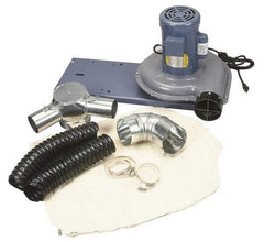 Baldor - 115 Volt Pedestal Mount Dust Collector - 1" Deep x 7" High, 3" Connection Diam, 440 CFM Air Flow - A1 Tooling