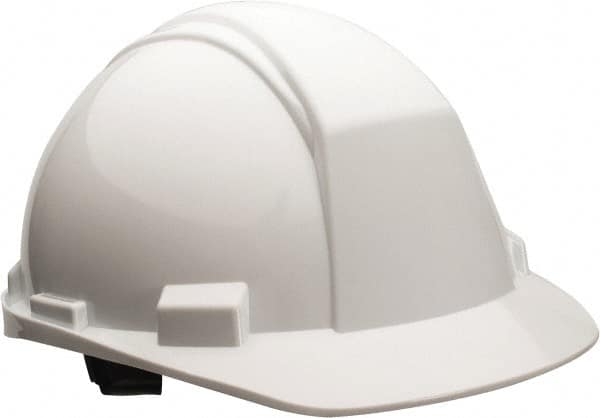 North - ANSI Type II, Class E Rated, 4-Point, Ratchet Adjustment Hard Hat - Size 6-1/2 to 8, White, Standard Brim - A1 Tooling